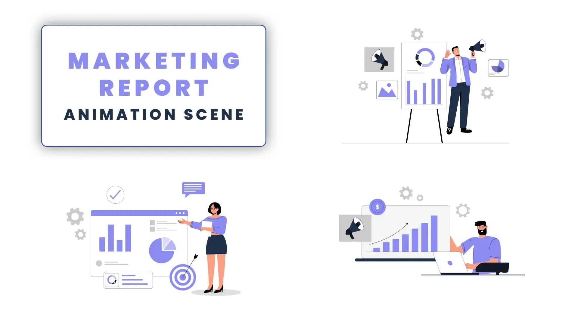 Marketing Data Report Animation Business Analytics Scene